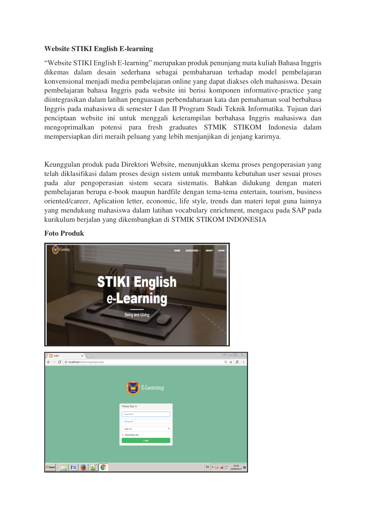 Website STIKI English E-learning